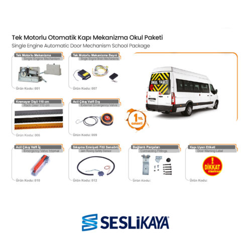 Okul Öğrenci Servisi Taşıtı Otomatik Kapı Uygulaması ve Montajı Paket 1